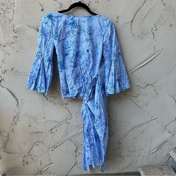 CAROLINA HERRERA  Peplum Poplin Blouse in blue size 2 - Picture 11 of 13